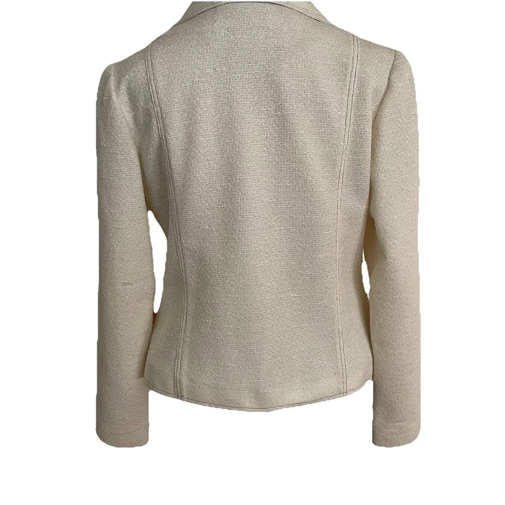 Vintage Custom Tailored By Nardis Of Dallas Blazer Jacket Cream Vintage - Picture 5 of 9